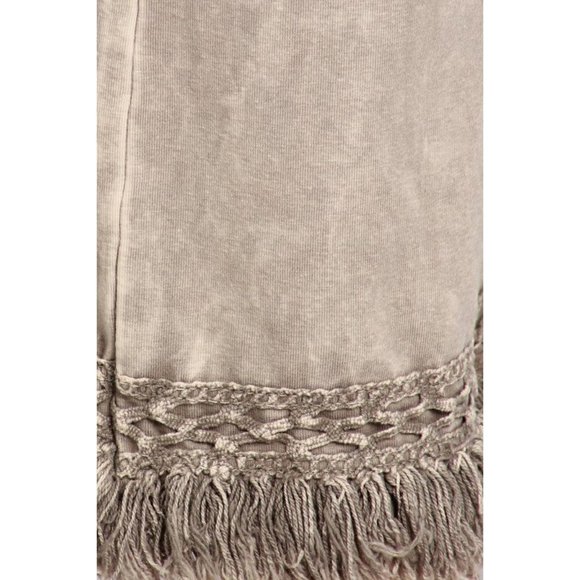 Mineral Washed Ankle Fringe Cropped Pants - Picture 4 of 4